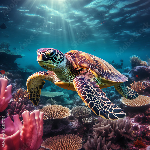 turtle swimming in the sea © wai
