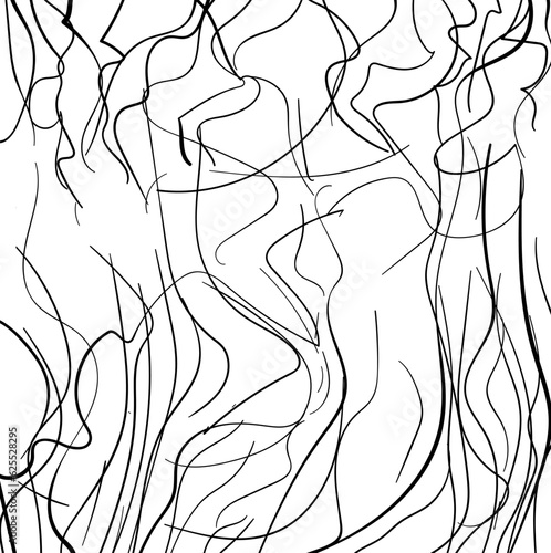 Many thin roots or plants, cracks or tentacles