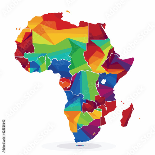 Africa map with rainbow colors