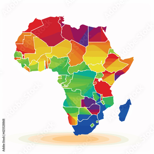 map of continent with countries