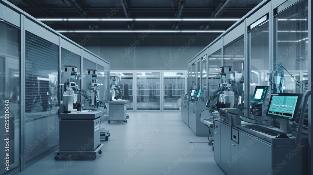 Smart modern factory automation using advanced machines, industrial 4.0 manufacturing process Smart modern factory automation using advanced machines, industrial 4.0 manufacturing process