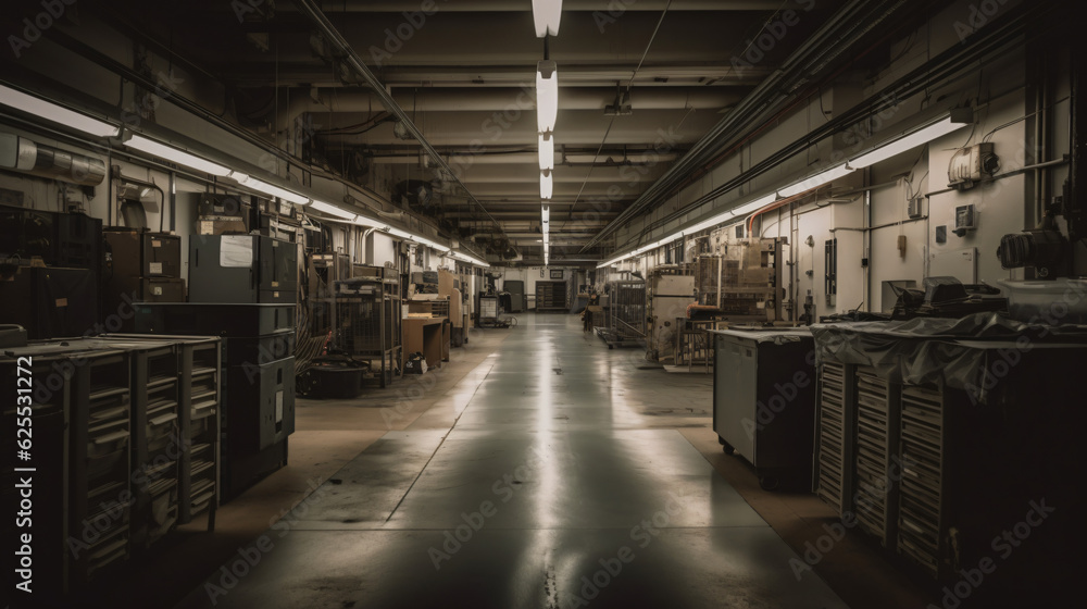 Inside of a weapon manufacturing facility