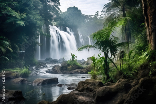 Jungle Waterfall Created with Generative AI