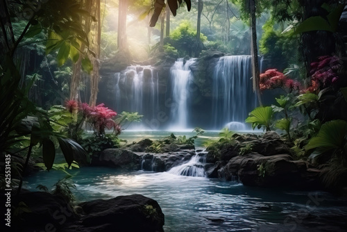Jungle Waterfalls Created with Generative AI