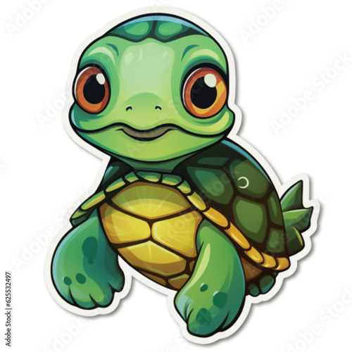Cute Cartoon Sulcata Tortoise Stickers