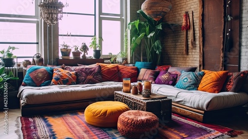 home interior ethnic boho decoration living