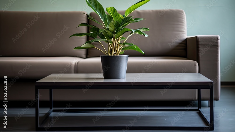 indoor plant on steel coffee table indoor plant on steel coffee table