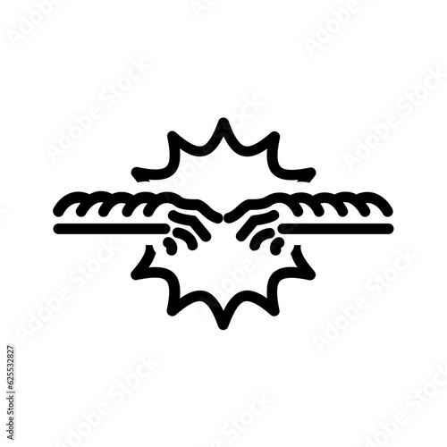 Black line icon for Tension