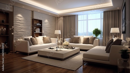 modern bright interiors 3d rendering illustration © Neo