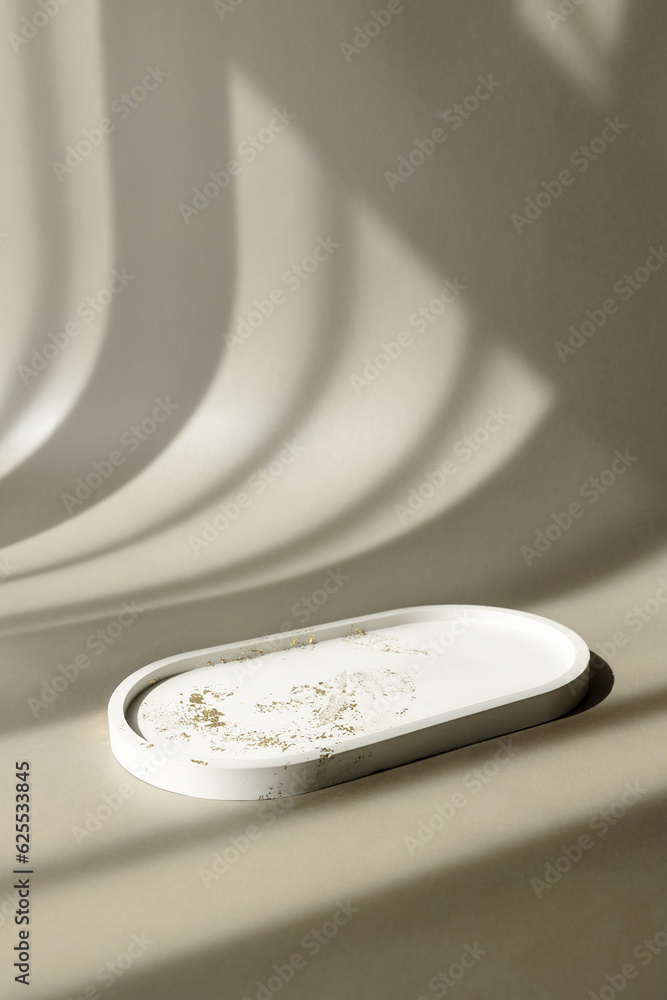 Abstract empty white round concrete podium on pastel background with shadow. Mock up stand for cosmetic product and presentation. 3D room. Minimal concept. Product display. Abstract empty white round concrete podium on pastel background with shadow. Mock up stand for cosmetic product and presentation. 3D room. Minimal concept. Product display.