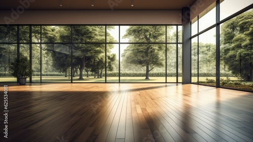 modern contemporary empty hall nature view