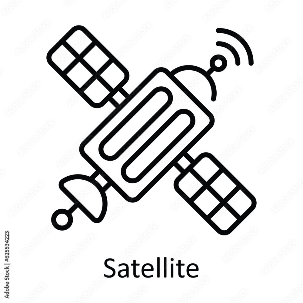 Satellite Outline Icon Design illustration. Map and Navigation Symbol on White background EPS 10 File