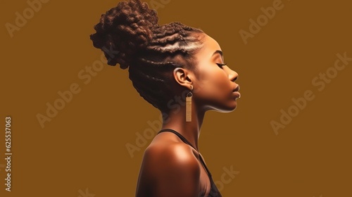 Black History Month, Side view of Black woman, Generative ai