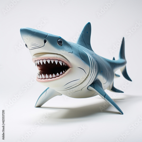 shark doll on white background