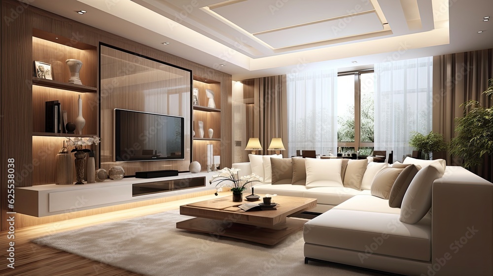 Fototapeta premium stylish living room interior modern apartment