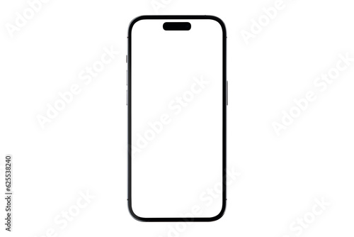 Smartphone with a blank screen on a white background. Smartphone mockup closeup isolated on white background. photo