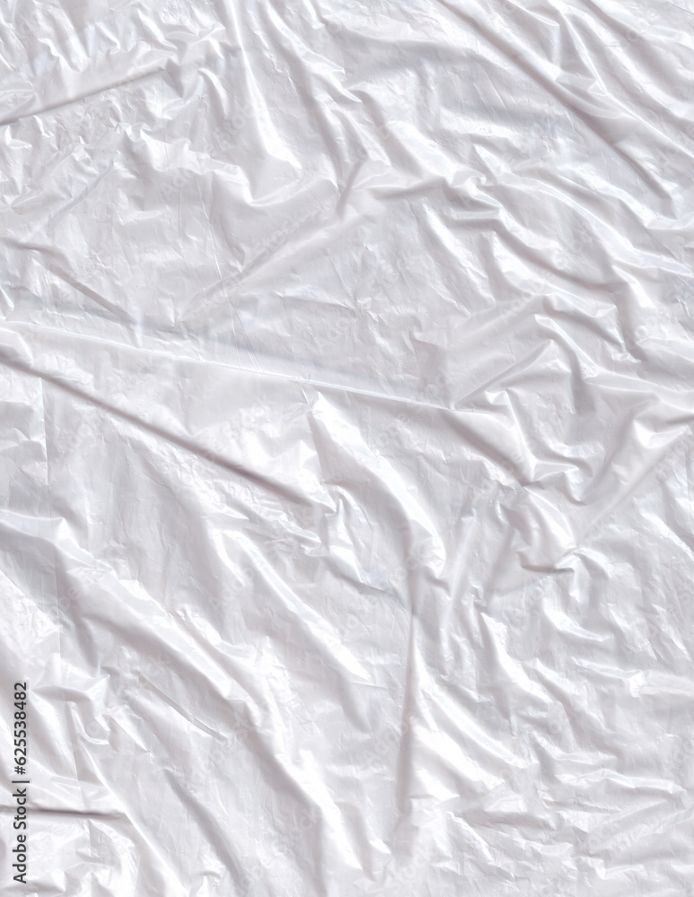Obraz premium Crumpled white plastic bag background