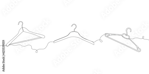 Continuous line hangers illustration. One line minimal drawing design