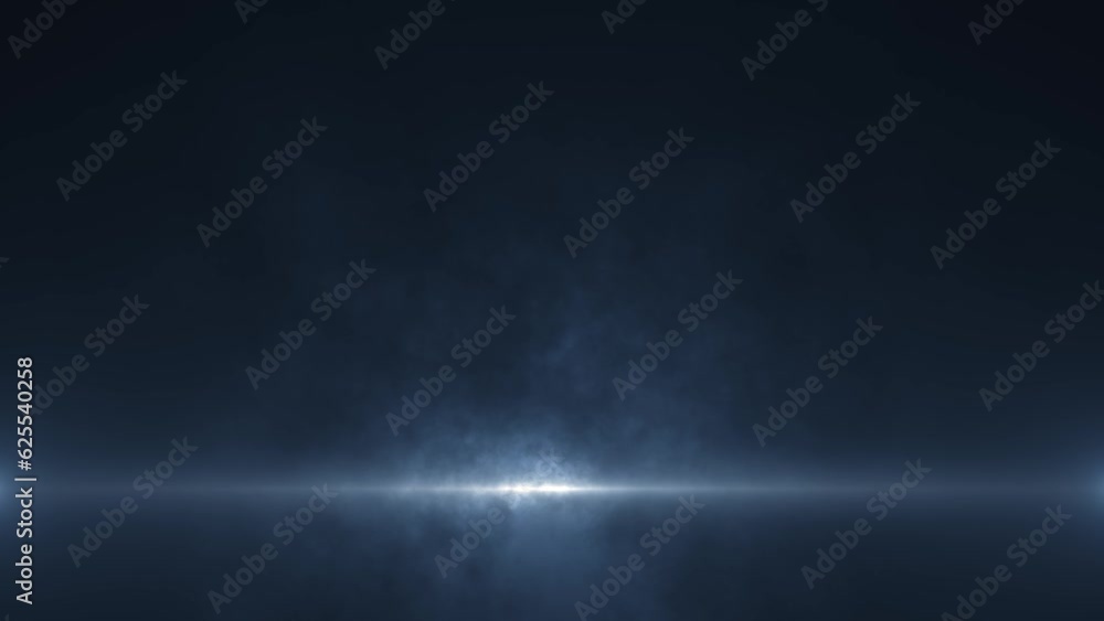abstract animated futuristic light background animation with smoke and rays on blue backdrop, copy space for messages, 4k seamless loop