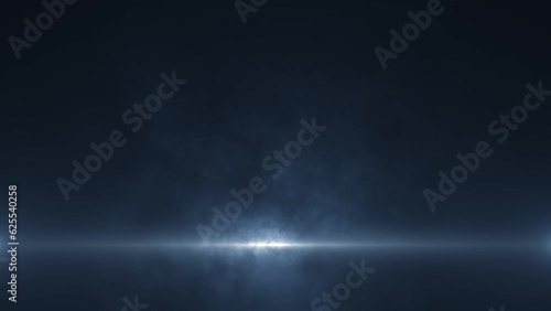 abstract animated futuristic light background animation with smoke and rays on blue backdrop, copy space for messages, 4k seamless loop