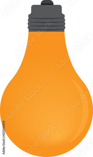 Light Bulb Vector Illustration Icon. Transparent Background.