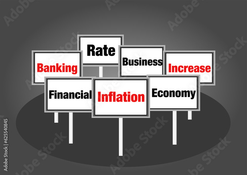 Inflation financial concept signs illustration