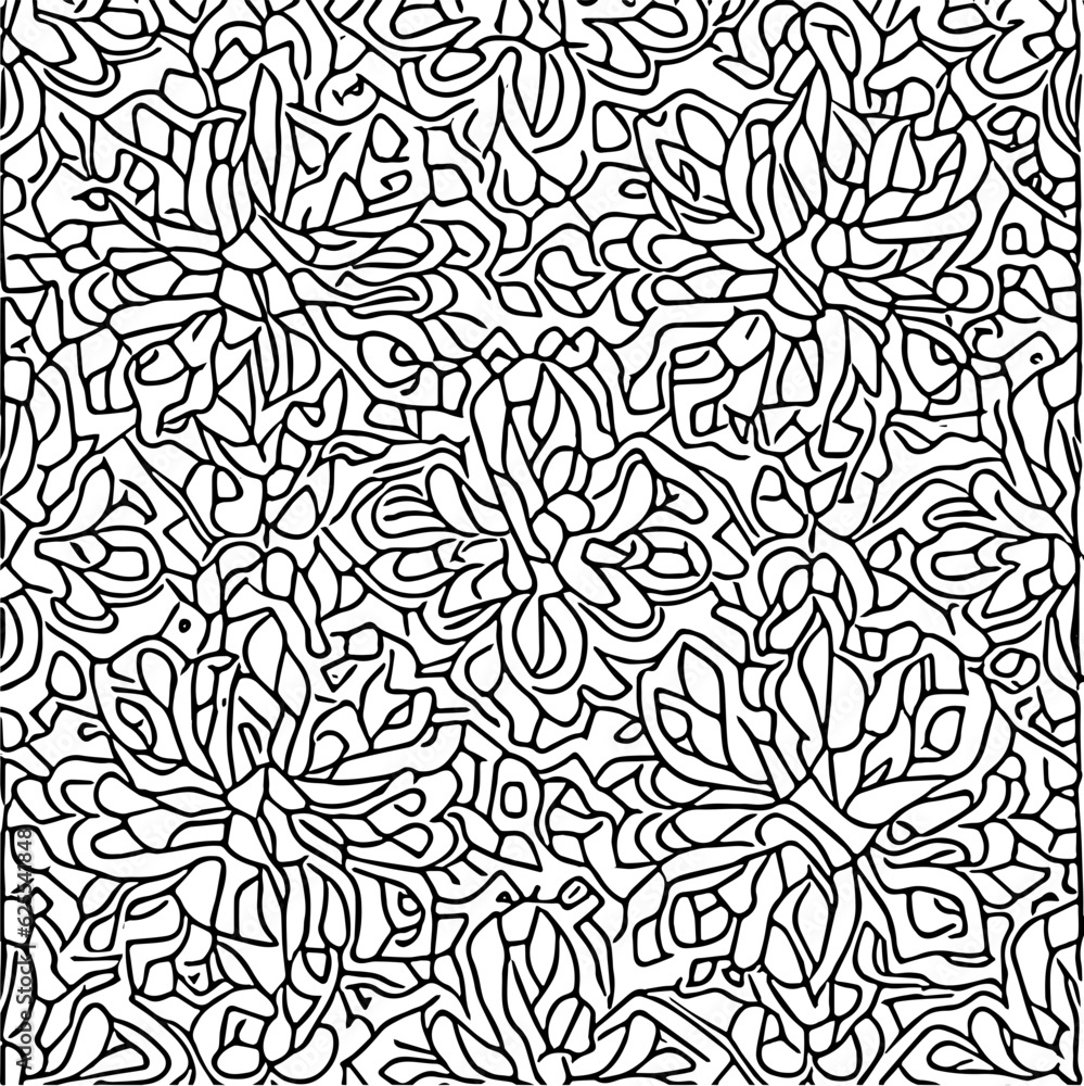 seamless floral pattern black vector seamless floral pattern black vector