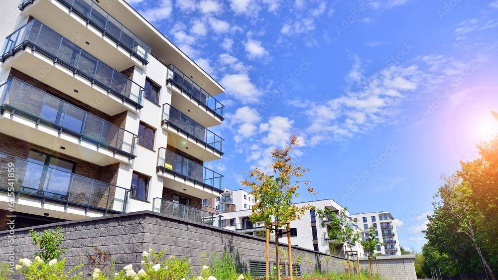 Picture of Eco city with modern exterior design of apartment building and ...