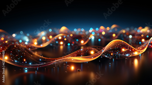 Electric neon cables and led. Optical fiber concept. Intense colors, background for technology or start up poster or ad.