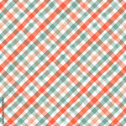 Gingham seamless pattern. Watercolor pastel lines texture for shirts, plaid, tablecloths, clothes, bedding, blankets, makeup wrapping paper. vector checkered summer girly print