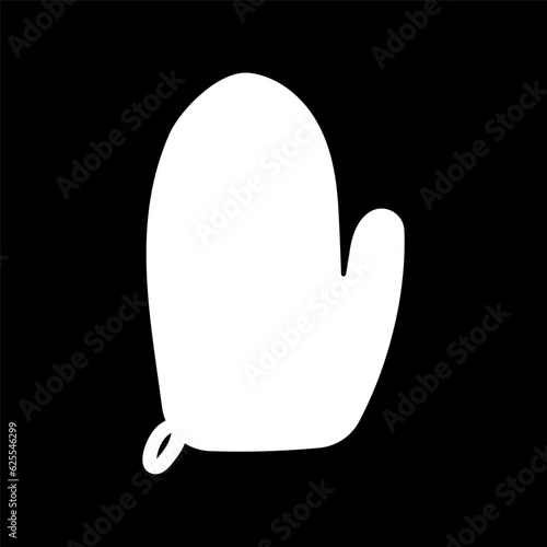 kitchen mitten black white cook element icon