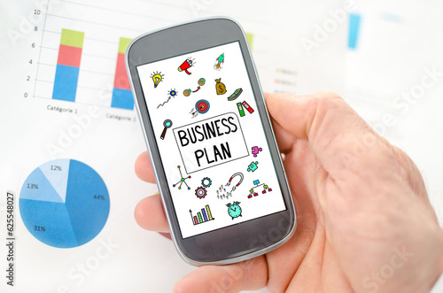 Business plan concept on a smartphone