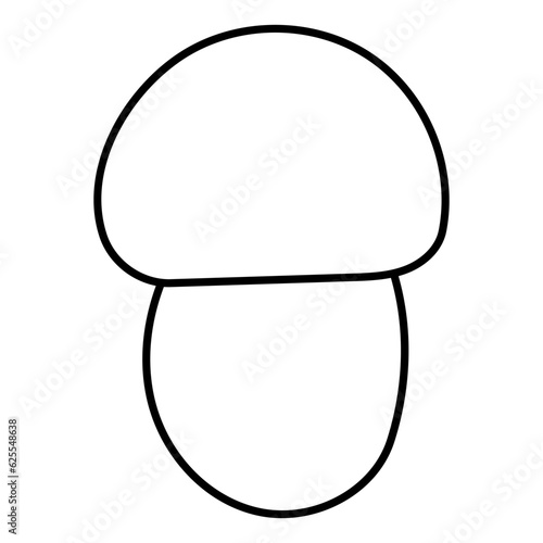 mushroom autumn black white line doodle element