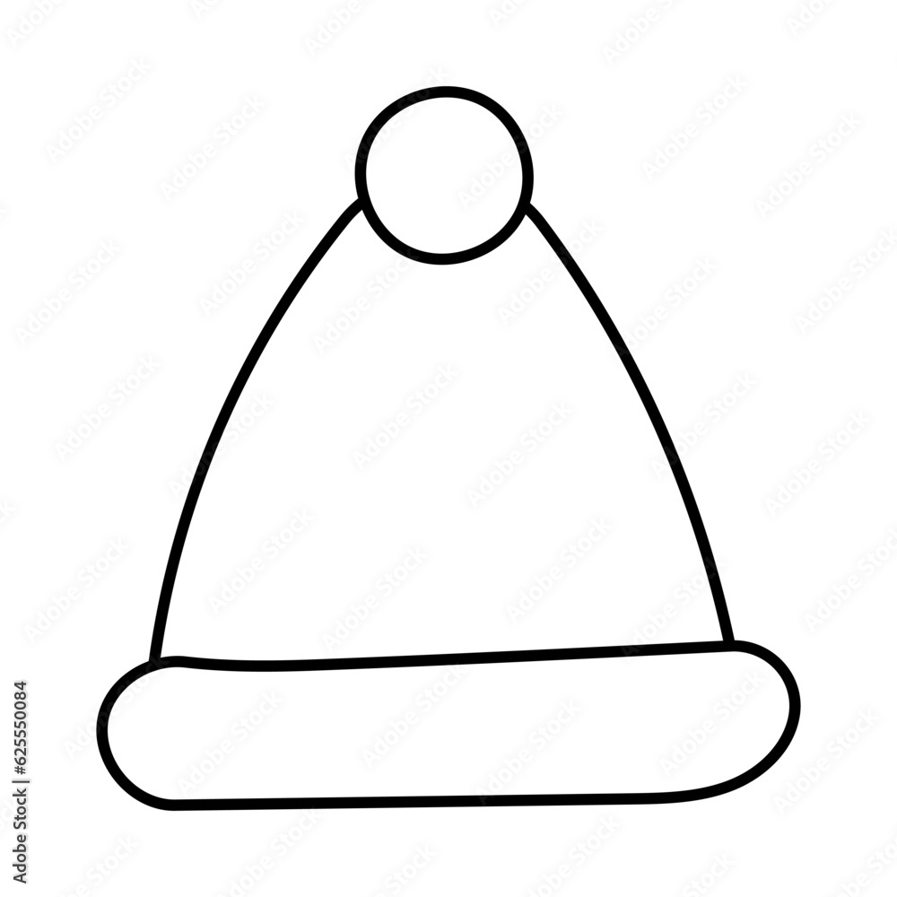 hat black line knitted doodle element icon hat black line knitted doodle element icon