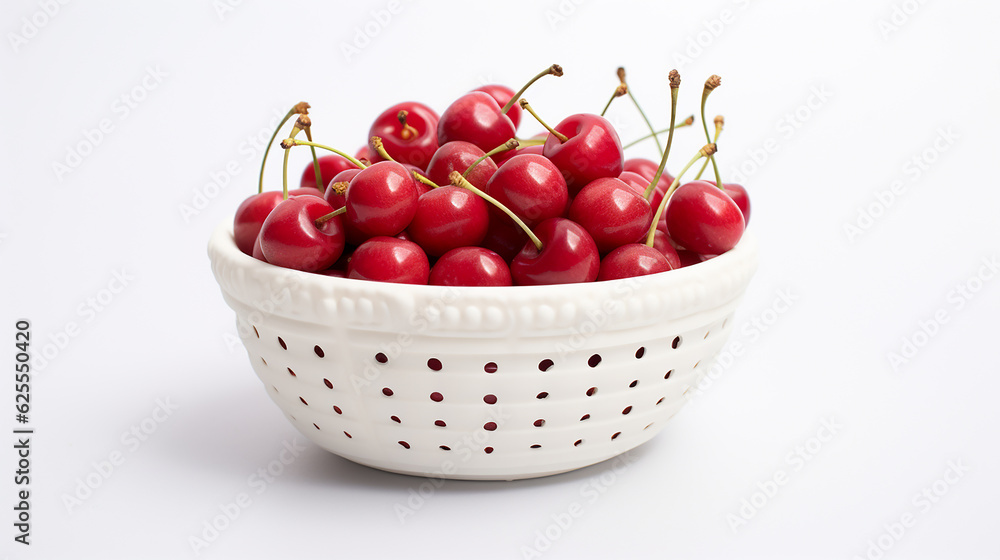 basket of fresh ripe cherries on a wooden table in a garden basket of fresh ripe cherries on a wooden table in a garden