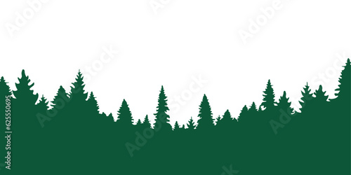 fir tree forest border silhouette isolated vector illustration EPS10