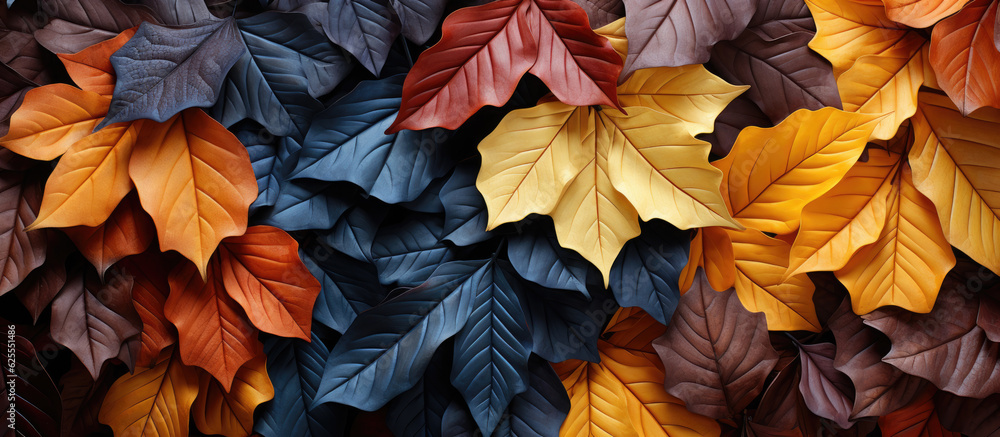 Generative ai illustration of a Creative autumn leaves banner panorama wallpaper Generative ai illustration of a Creative autumn leaves banner panorama wallpaper