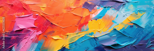 Vibrant Abstract Palette: Hand-Painted Paint Texture in Colorful Artful Hues