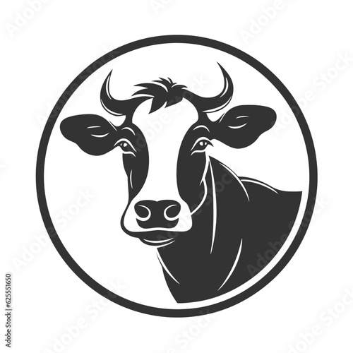 Fototapete Stylish cow logo template