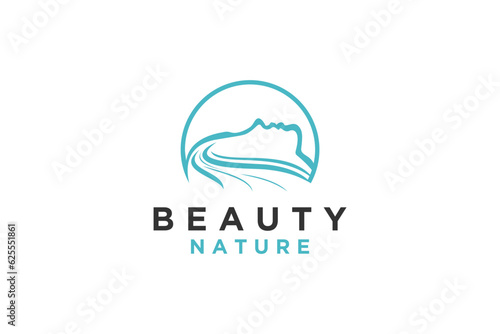 Beauty women face salon logo design health skin care clinic icon symbol