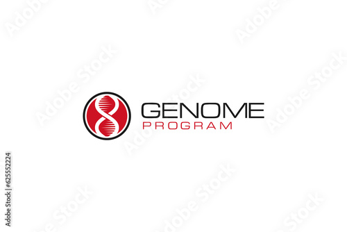 DNA genetics helix logo design icon illustration healthcare medical science illustration