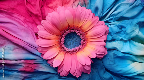 Spring tie dye pink dahlia flower closeup © Magdalena Wojaczek