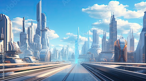 futuristic city Presentation AI