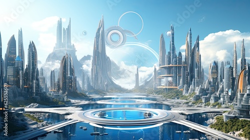 futuristic city Presentation AI