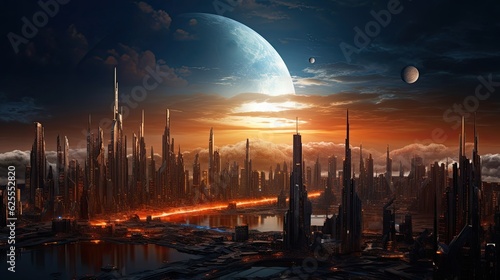 futuristic city Presentation AI