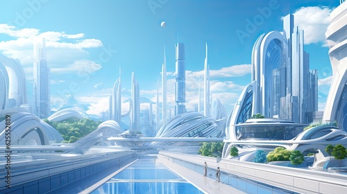 futuristic city Presentation AI