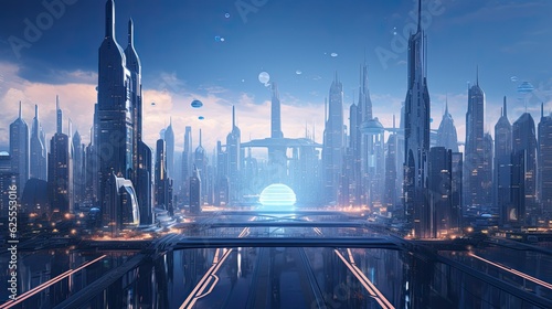 futuristic city Presentation AI