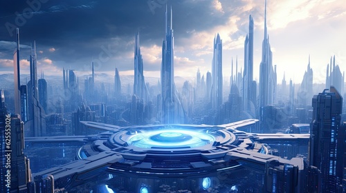 futuristic city Presentation AI