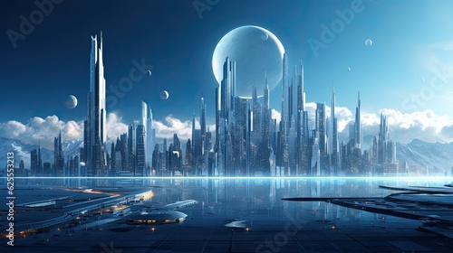 futuristic city Presentation AI