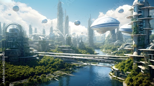 futuristic city Presentation AI